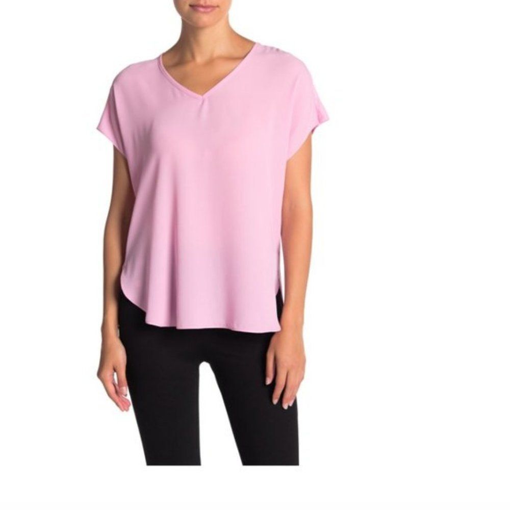 Philosophy Pink V Neck Side Slit Blouse XSP
